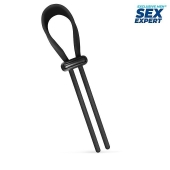 Черный ремень-лассо для усиления эрекции - Sex Expert - в Петрозаводске купить с доставкой