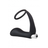 Черное эрекционное кольцо с вибропробкой Vibrating Anal Plug With Cockring - Dream Toys - в Петрозаводске купить с доставкой