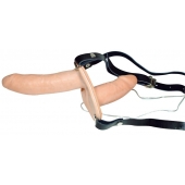 Телесный женский страпон с вагинальной пробкой Strap-On Duo - 15 см. - Orion - купить с доставкой в Петрозаводске