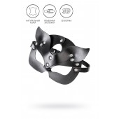 Черная кожаная рельефная маска кошки - Pecado - купить с доставкой в Петрозаводске