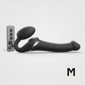 Черный безремневой страпон Multi Orgasm Size M с клиторальной стимуляцией - Strap-on-me - купить с доставкой в Петрозаводске