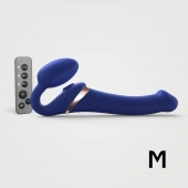 Синий безремневой страпон Multi Orgasm Size M с клиторальной стимуляцией - Strap-on-me - купить с доставкой в Петрозаводске