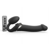 Черный безремневой страпон Multi Orgasm Size L с клиторальной стимуляцией - Strap-on-me - купить с доставкой в Петрозаводске