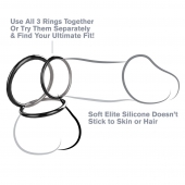 Набор из трех черных эрекционных колец Silicone 3-Ring Stamina Set - Pipedream - в Петрозаводске купить с доставкой