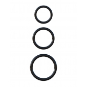 Набор из трех черных эрекционных колец Silicone 3-Ring Stamina Set - Pipedream - в Петрозаводске купить с доставкой