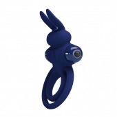 Синее эрекционное кольцо с вибростимуляцией клитора Powerful Ring - Baile - в Петрозаводске купить с доставкой