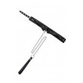 Черный кожаный ошейник-воротник с поводком - Pecado - купить с доставкой в Петрозаводске