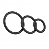 Набор из 3 чёрных колец различного диаметра - Baile - в Петрозаводске купить с доставкой
