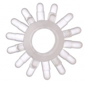 Прозрачное гелевое эрекционное кольцо с шипиками - Toyfa Basic - в Петрозаводске купить с доставкой