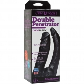 Черная насадка-фаллоимитатор для двойной стимуляции Double Penetrator - 16 см. - Doc Johnson - купить с доставкой в Петрозаводске