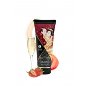 Массажный крем для тела с ароматом клубники и шампанского Sparkling Strawberry Wine - 200 мл. - Shunga - купить с доставкой в Петрозаводске
