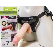Страпон-унисекс с двумя насадками UNI strap 7  Harness - 19 и 16 см. - LOVETOY (А-Полимер) - купить с доставкой в Петрозаводске