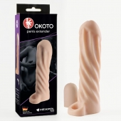 Телесная насадка-удлинитель Okoto со спиралевидным рельефом - 16 см. - Sitabella - в Петрозаводске купить с доставкой