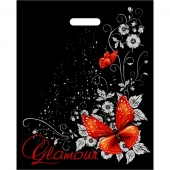 Черный пакет Glamour с вырубной ручкой (38х47 см) - Сима-Ленд - купить с доставкой в Петрозаводске