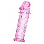 Розовая насадка фаллической формы - 12,5 см. - A-toys - в Петрозаводске купить с доставкой