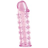 Розовая насадка на пенис с шипами - 12,5 см. - A-toys - в Петрозаводске купить с доставкой