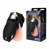 Черная клетка для пениса Silicone Small 2 in Cock Cage With Ball Divider - BlueLine - купить с доставкой в Петрозаводске