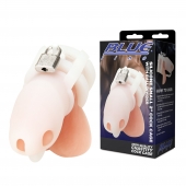 Белая клетка для пениса Silicone Small 2 in Cock Cage With Ball Divider - BlueLine - купить с доставкой в Петрозаводске