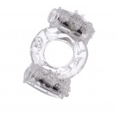 Прозрачное виброкольцо с двумя вибропульками - Toyfa Basic - в Петрозаводске купить с доставкой