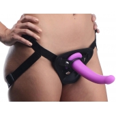 Лиловый поясной страпон Navigator Silicone G-Spot Dildo with Harness - 17,8 см. - XR Brands - купить с доставкой в Петрозаводске