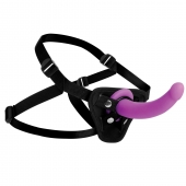 Лиловый поясной страпон Navigator Silicone G-Spot Dildo with Harness - 17,8 см. - XR Brands - купить с доставкой в Петрозаводске