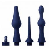 Набор из 3 универсальных насадок для анального душа Universal 3 Piece Silicone Enema Attachment Set - XR Brands - купить с доставкой в Петрозаводске