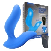 Синий вибромассажер простаты 3,5’’ Remote Control Curve P-spot Massager - 12 см. - Erokay - в Петрозаводске купить с доставкой