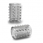 Прозрачная насадка с шипами и шишечками STAY HARD COCK SLEEVE 03 CLEAR - Blush Novelties - в Петрозаводске купить с доставкой