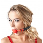 Силиконовый кляп-шар на чёрных ремешках Red Gag silicone - Orion - купить с доставкой в Петрозаводске