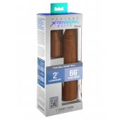 Коричневая насадка на член 2  Silicone X-tension - 20,3 см. - Pipedream - в Петрозаводске купить с доставкой