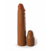 Коричневая насадка на член 2  Silicone X-tension - 20,3 см. - Pipedream - в Петрозаводске купить с доставкой