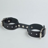 Черные кожаные наручники-фиксатор - Sitabella - купить с доставкой в Петрозаводске
