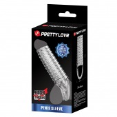 Прозрачная насадка на пенис с ребрышками и подхватом мошонки - Baile - в Петрозаводске купить с доставкой