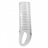 Прозрачная насадка на пенис с ребрышками и подхватом мошонки - Baile - в Петрозаводске купить с доставкой