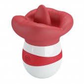 Красно-белый клиторальный стимулятор в форме рта Mina - Baile