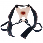 Телесный полый страпон на ремешках - 16,5 см. - Boys of Toys - купить с доставкой в Петрозаводске