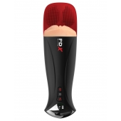 Телесный мастурбатор-вагина в черной колбе с вибрацией Fuck-O-Matic Pro XL - Pipedream - в Петрозаводске купить с доставкой