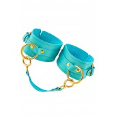 Голубые однослойные кожаные оковы - Pecado - купить с доставкой в Петрозаводске