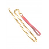 Розовый кожаный поводок с карабином для ошейника - 80 см. - Pecado - купить с доставкой в Петрозаводске