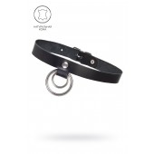 Черный чокер-ошейник с кольцом в кольце - Pecado - купить с доставкой в Петрозаводске