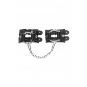 Черные кожаные наручники-браслеты из двух ремешков - Pecado - купить с доставкой в Петрозаводске