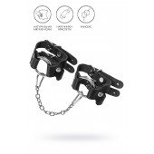 Черные кожаные наручники-браслеты из двух ремешков - Pecado - купить с доставкой в Петрозаводске