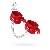 Красные мягкие кожаные оковы с люверсами - Pecado - купить с доставкой в Петрозаводске