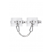 Белые мягкие кожаные наручники с люверсами - Pecado - купить с доставкой в Петрозаводске