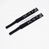 Черные кожаные оковы с регулируемыми ремешками - Crazy Handmade - купить с доставкой в Петрозаводске