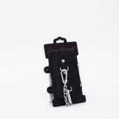 Черные кожаные наручники с хромированной фурнитурой - Crazy Handmade - купить с доставкой в Петрозаводске