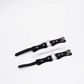 Черные кожаные оковы с кольцом - Crazy Handmade - купить с доставкой в Петрозаводске