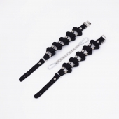 Черные кожаные наручники из звеньев - Crazy Handmade - купить с доставкой в Петрозаводске