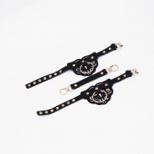 Черные оковы с золотистой фурнитурой - Crazy Handmade - купить с доставкой в Петрозаводске