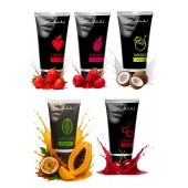 Набор из 5 съедобных лубрикантов JUJU (клубника, малина, тропические фрукты, вишня, кокос) - JuJu - купить с доставкой в Петрозаводске